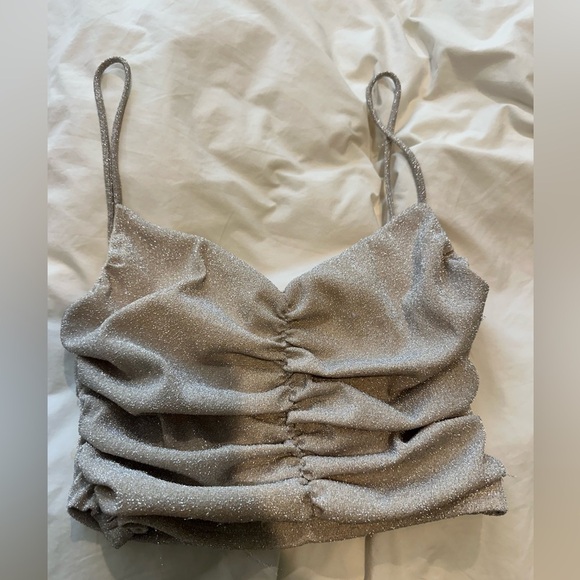 Princess Polly Tops - Princess Polly Shimmering Silver Camisole